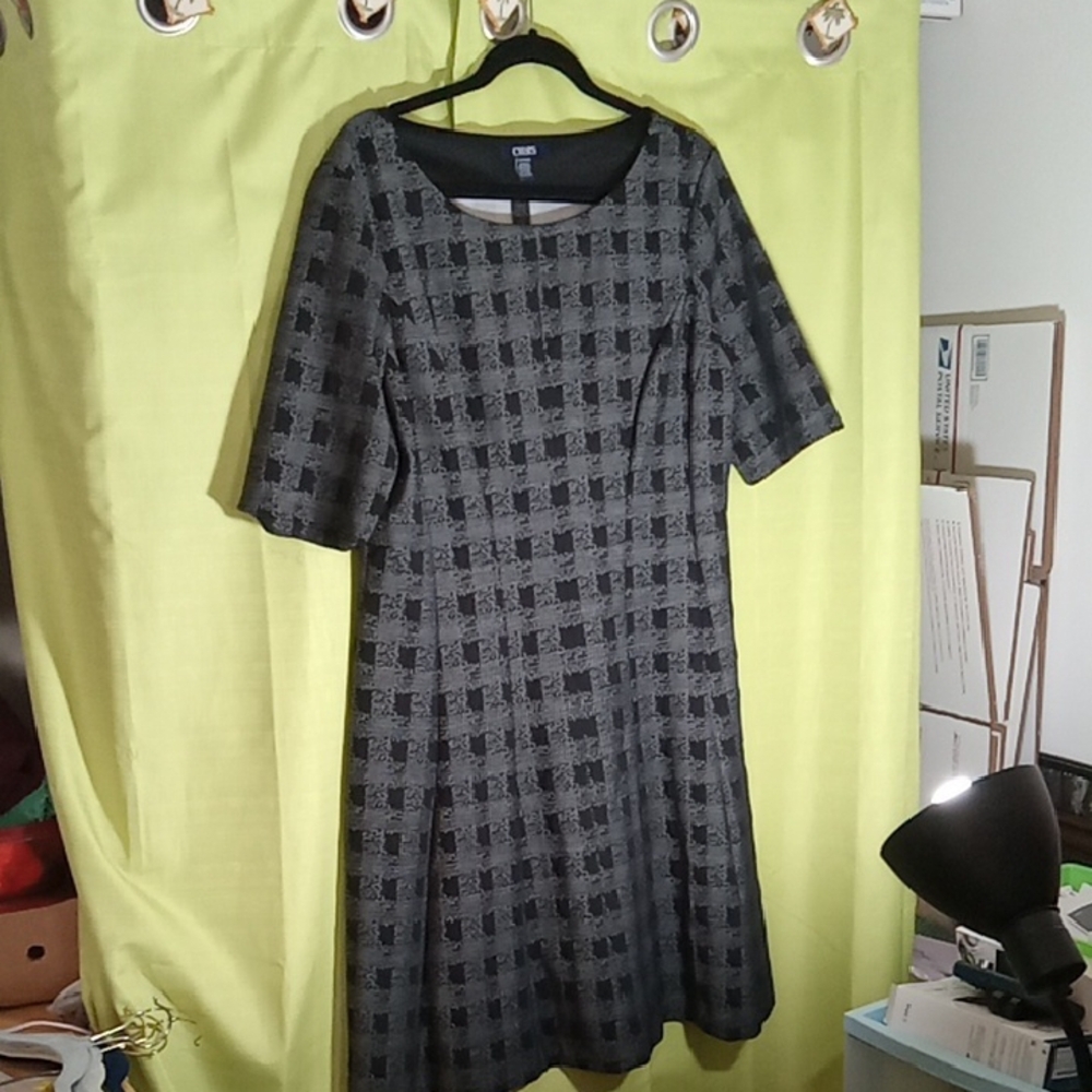 Classic Black and Gray Checkered Dress